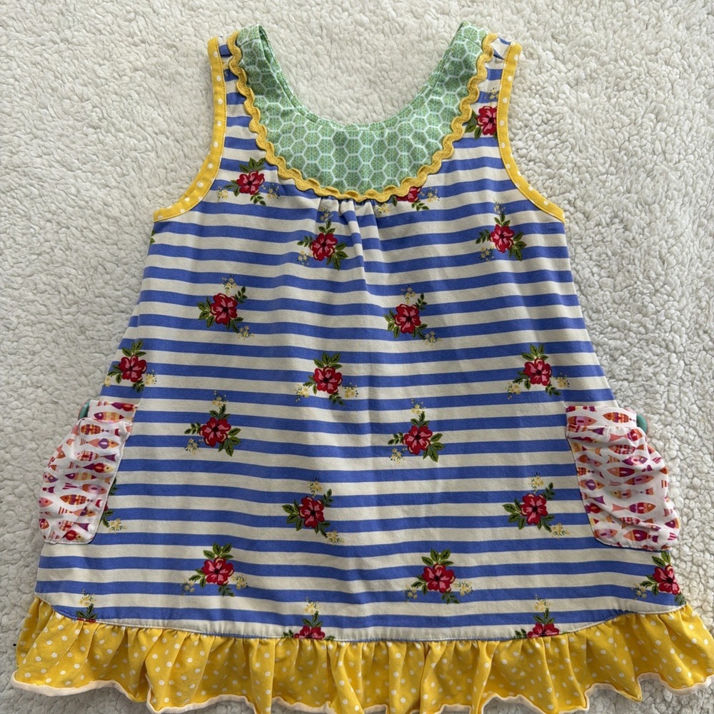 Matilda Jane Red‎ Light Green Light Tunic The Adventure Begins Girls Size 6
